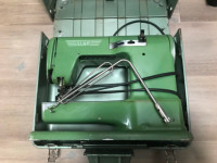 Vintage Green ELNA Supermatic 722010 Sewing Machine w/ Metal Cas