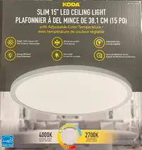 KODA Slim 15" LED Ceiling Light with Adjustable Color