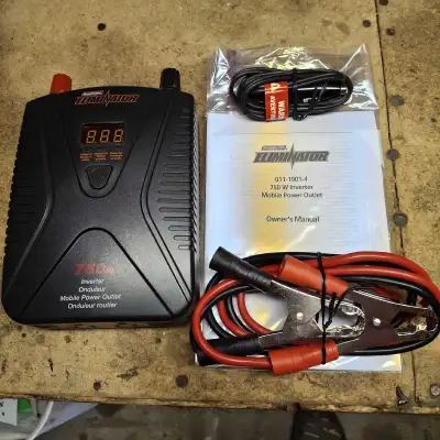 Brand new. Motomaster Eliminator 750 watt inverter / mobile power outlet. Comes with owners manual,...