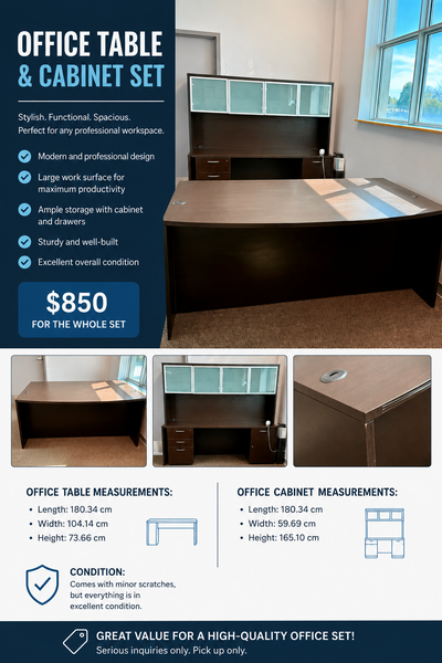 Office Table and Cabinet, View more