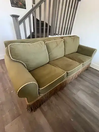 La-Z-Boy Velour Down Green Couch, View more