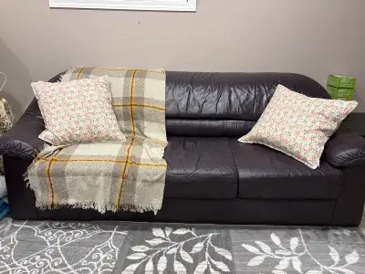 leather couch set used - free, View more