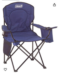 Coleman Portable Camping Chair with 4-Can Cooler, Fully Cushione