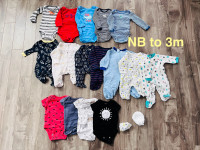 Baby Clothing Lot & Blankets - NB to 6 months