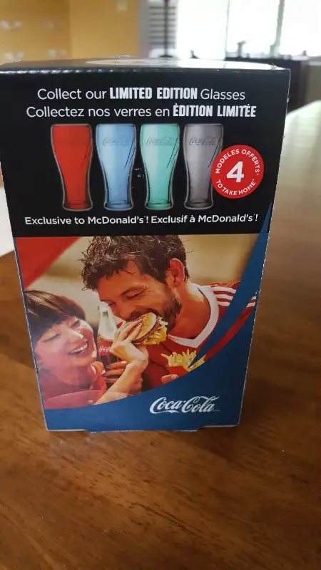 McDonald's / Coca-Cola Limited Edition  Blue Glass 2018 *New*63848996524803121