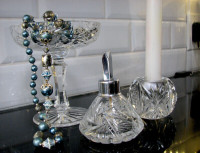 Collection de crystal Pinwheel  parfumeuse porte chandelle bol