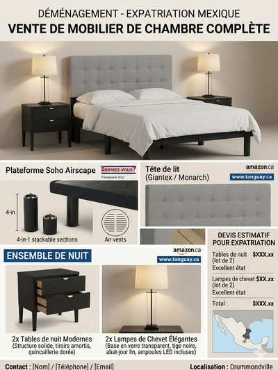 Ensemble de mobilier de chambre complet, View more