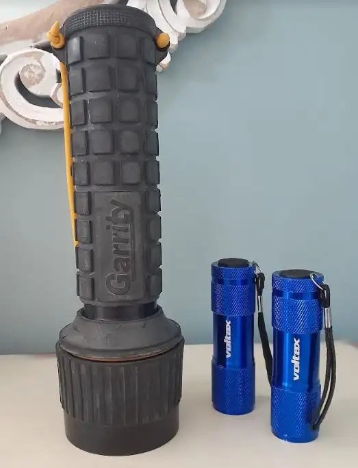 Vintage Garrity Tuff Rubber Encased Shockproof 8 1/2" Flashlight