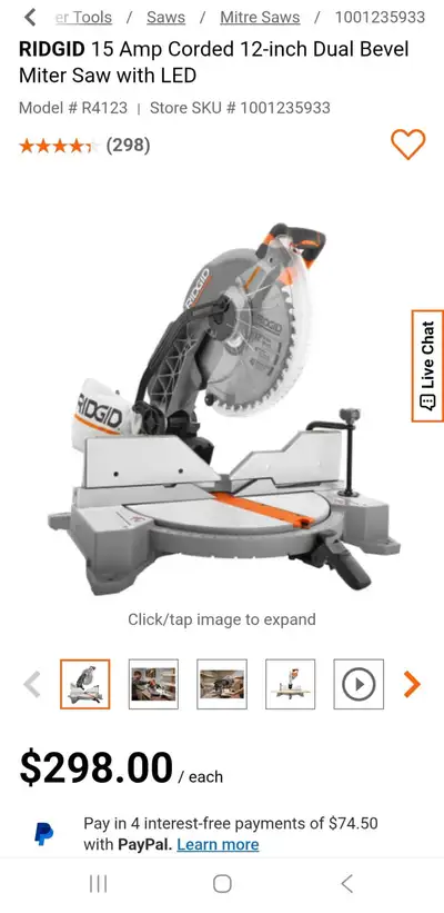 RIDGID Miter saw & Stand Both purchased from Homedepot Brand new $ 485.00 for both OR Individual pri...