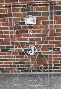 Vintage screen door grill and letter and number