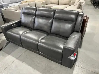 Top Grain Leather Power Reclining Sofa - NEW, View more