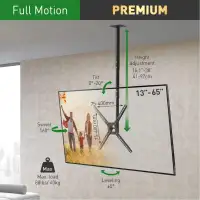 TV Ceiling Mount,29-65 inch Full Motion - 3 Movement Flat/Curved