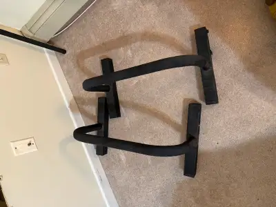 Parallettes or push-up bars for sale. These puppies give you a great workout for your chest. Very ru...