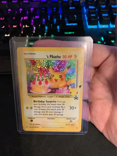 Birthday pikachu pokemon card celebrations, View more