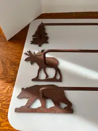 Rustic Towel Bars - 3 - Bear, Moose, Tree