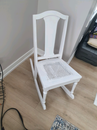 Solid wood white rocking chair , View more