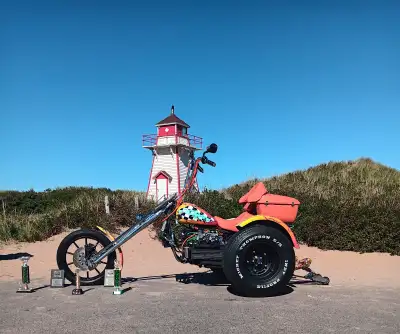 Up for sale is a 6 time 2024 award winning trike. Powered by a 1965 6 cylinder Chevy Corvair engine,...