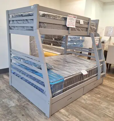 Take It ASAP! Twin Over Full Bunk Bed with Storage Drawers – Gre, View more