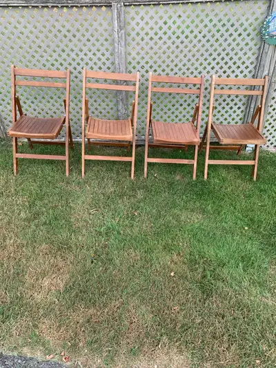 Set of solid wood, folding chairs, View more
