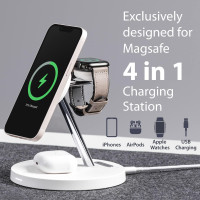 PowerStation 4-in-1 Magnetic Wireless Charging Stand - White