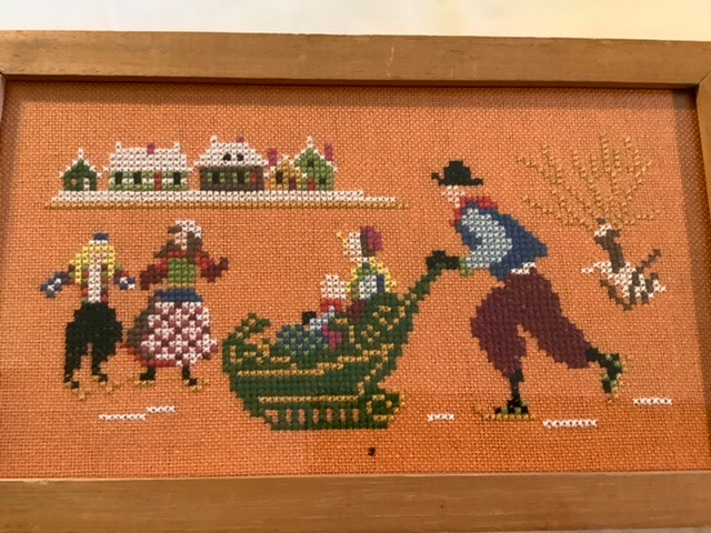 Vtg Framed Needlepoint of a Man & Child on an Ice Rink-Holland in Arts & Collectibles in Belleville - Image 2