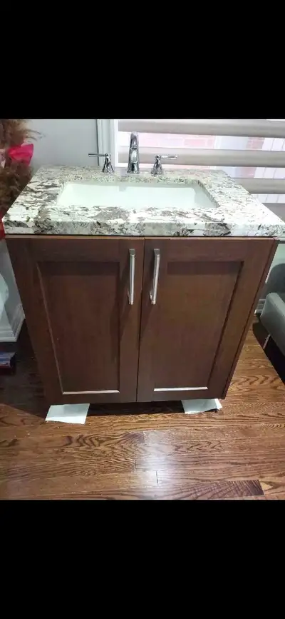 Bathroom vanity + toto sink +toto faucet + bianco antico granite, View more