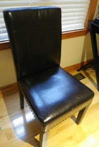 espresso brown high back leather chair