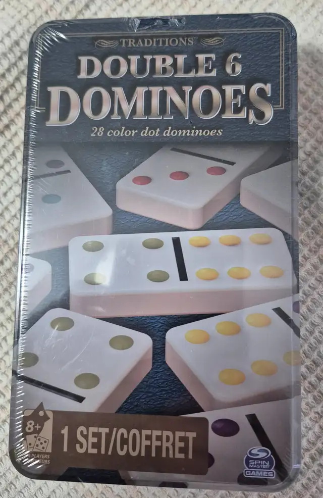 Traditions - Double 6 Dominoes in a Tin – New in Toys & Games in Oshawa / Durham Region - Image 2