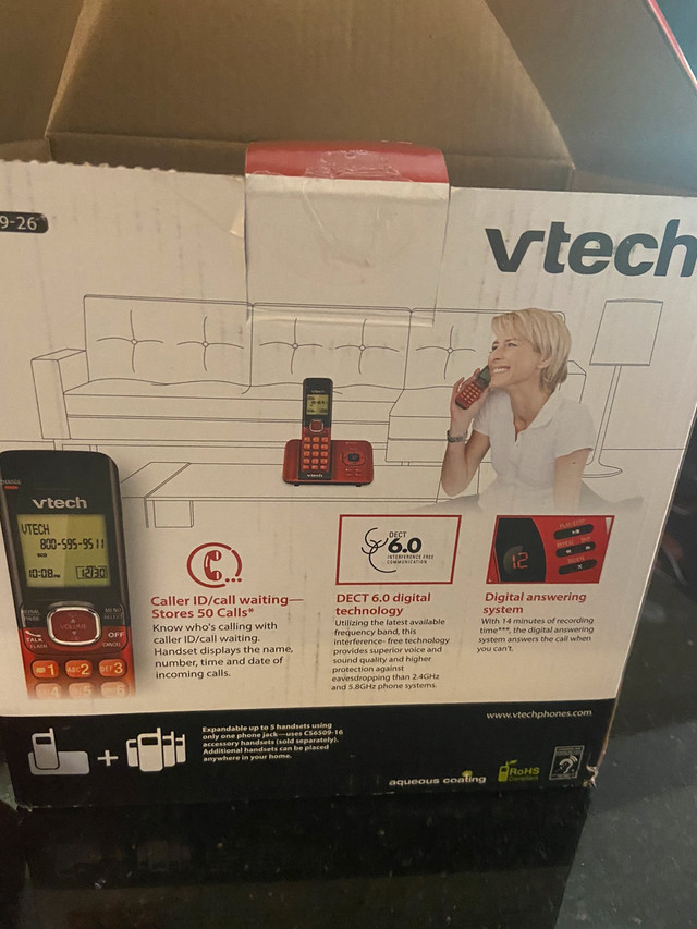 VTech CS6529-26 DECT 6.0 Phone Answering System  w 5 Handsets. in Home Phones & Answering Machines in Markham / York Region - Image 4