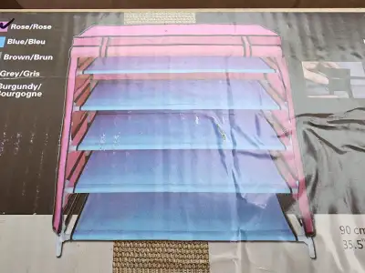 5-Tier5 Shelves Fabric Shoe Organizer Cabinet W Dust Proof Cover, View more