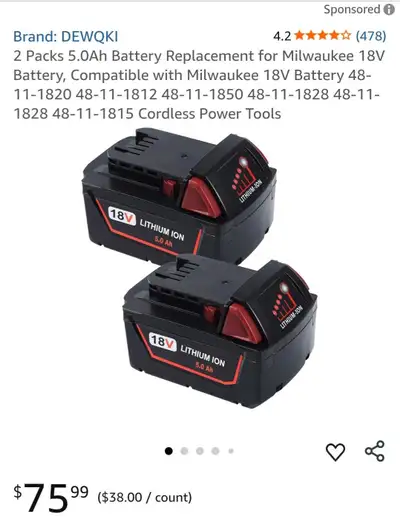 Milwaukee M18 Battery, View more