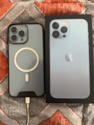 Apple iPhone 13 Pro Max with cover and screen protection, View more