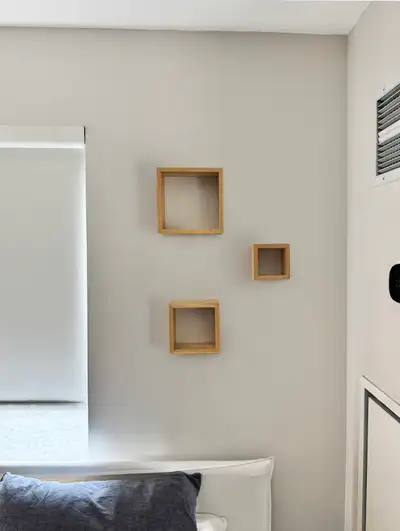 Set of 3 Wooden Square Floating Shelves, View more
