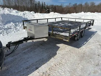 8’x12’ tandem Deckover trailer. Very good condition. Comes with 3 ramps 10’ long and store under dec...