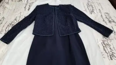 Elegant evening dress with beaded jacket, View more