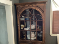 Handcrafted Mennonite Oak Cabinet - Hutch