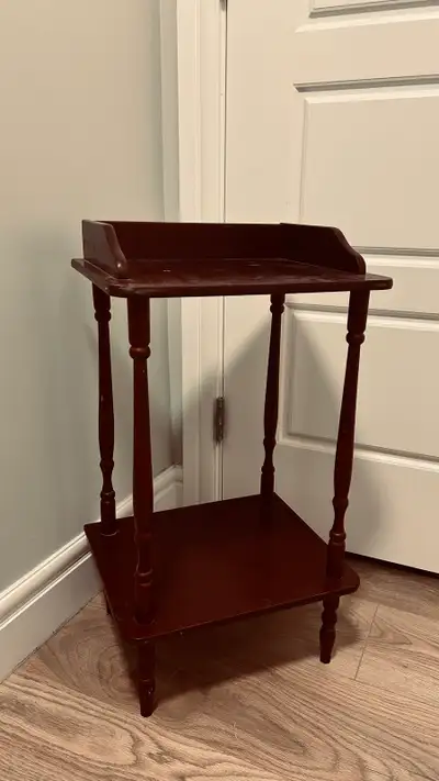 Vintage style Wooden Side Table / Plant Stand with Tray Top, View more