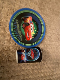 Disney Cars plastic plate and cup 