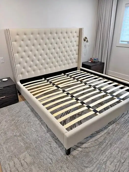 Tufted Upholstered Wingback Bed Frame