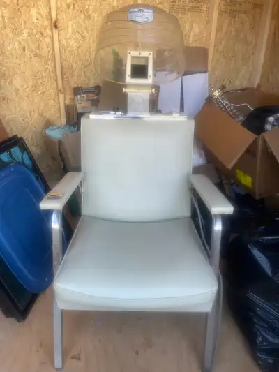 Antique hood dryer ivory leather/ chrome, View more