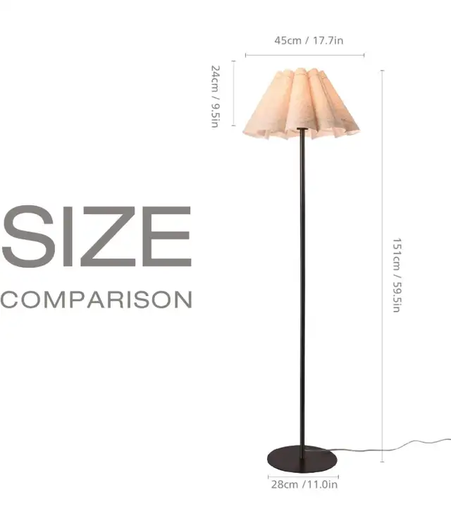 New Modern Black Pole Floor Lamp,Simple Design Tall Lamp/Beige in Indoor Lighting & Fans in Calgary - Image 7