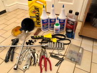 Assorted tools/ automotive fluids 