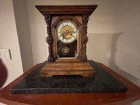 UNIQUE VINTAGE  - MANTLE CLOCK GERMANY EARLY 1900 WORKING 