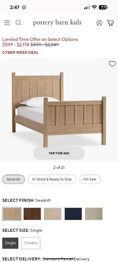 Gently used pottery Barn white single bed. Comes with everything you need, and bonus side guard rail...