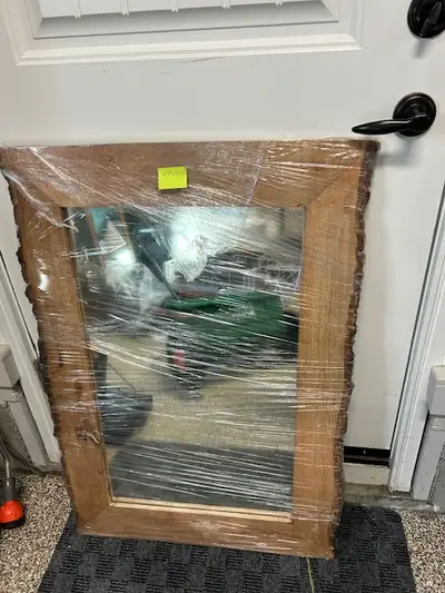 Brand new mirror wooden with bark texture frame 27" x 39" $65.00
