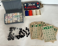 Game Pieces for Crafts - Bingo Cards - Dominoes - Poker Chips