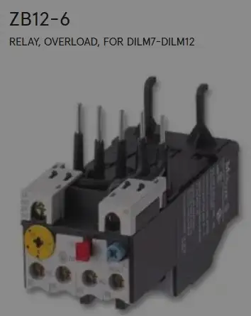 EATON MOELLER ZB12-6 OVERLOAD RELAY  4-6A 1NO+1NC DILM7-DILM12, View more
