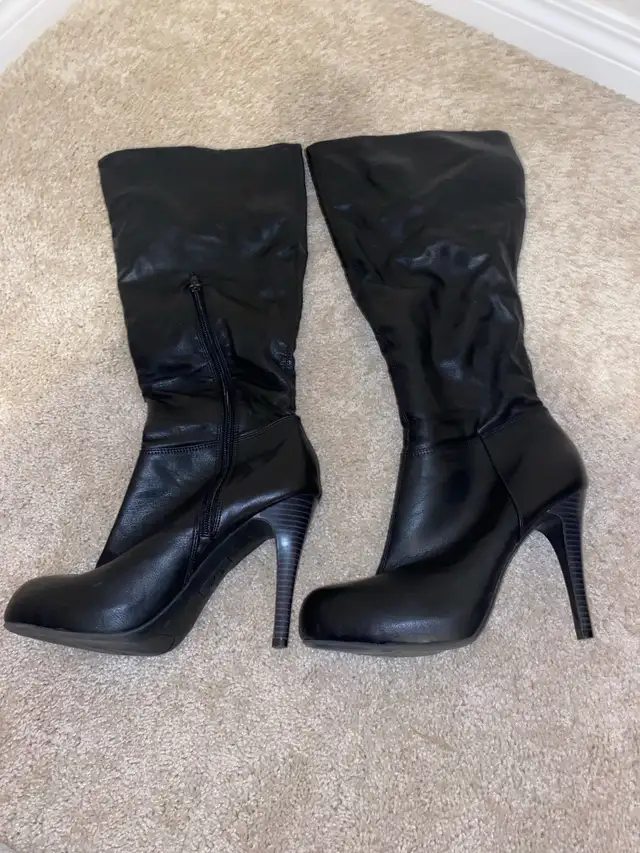 Black Heel Boots - Women’s size 10 in Women's - Shoes in Calgary - Image 2