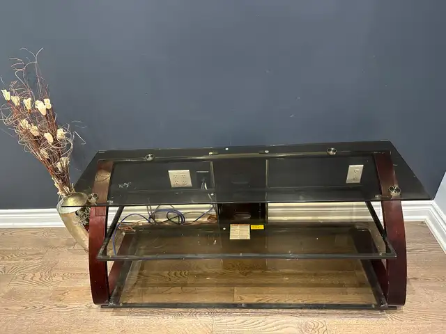TV Stand - 3 layers, glass & wood in TV Tables & Entertainment Units in City of Toronto - Image 3