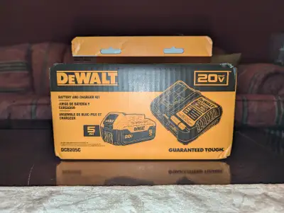 DEWALT 20V MAX XR* Lithium-Ion 5.0Ah Battery with Charger Model # DCB205C Brand New - $200 Features:...